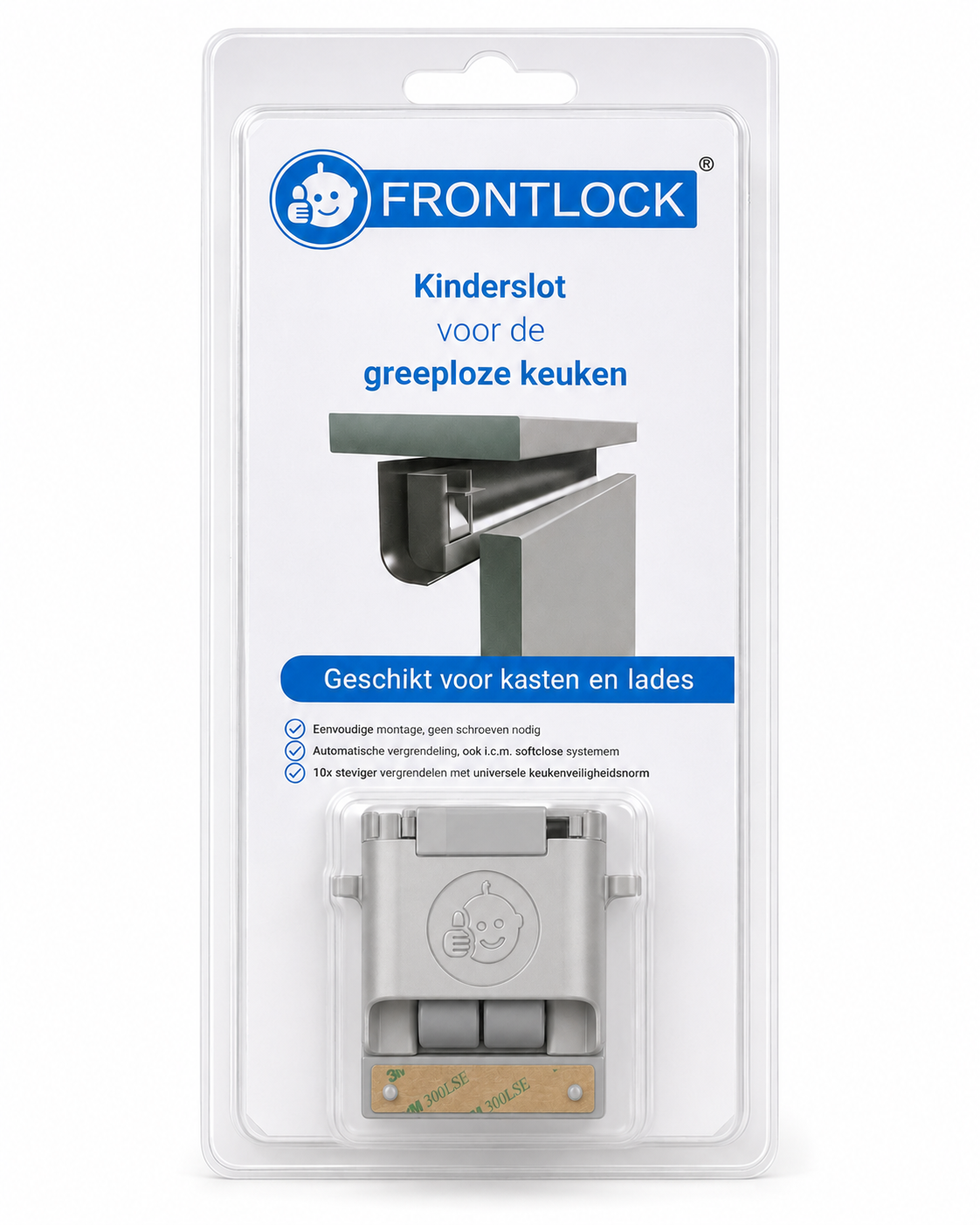 FrontLock® for Handless Cabinet (L- and C-profile) Babyproof
