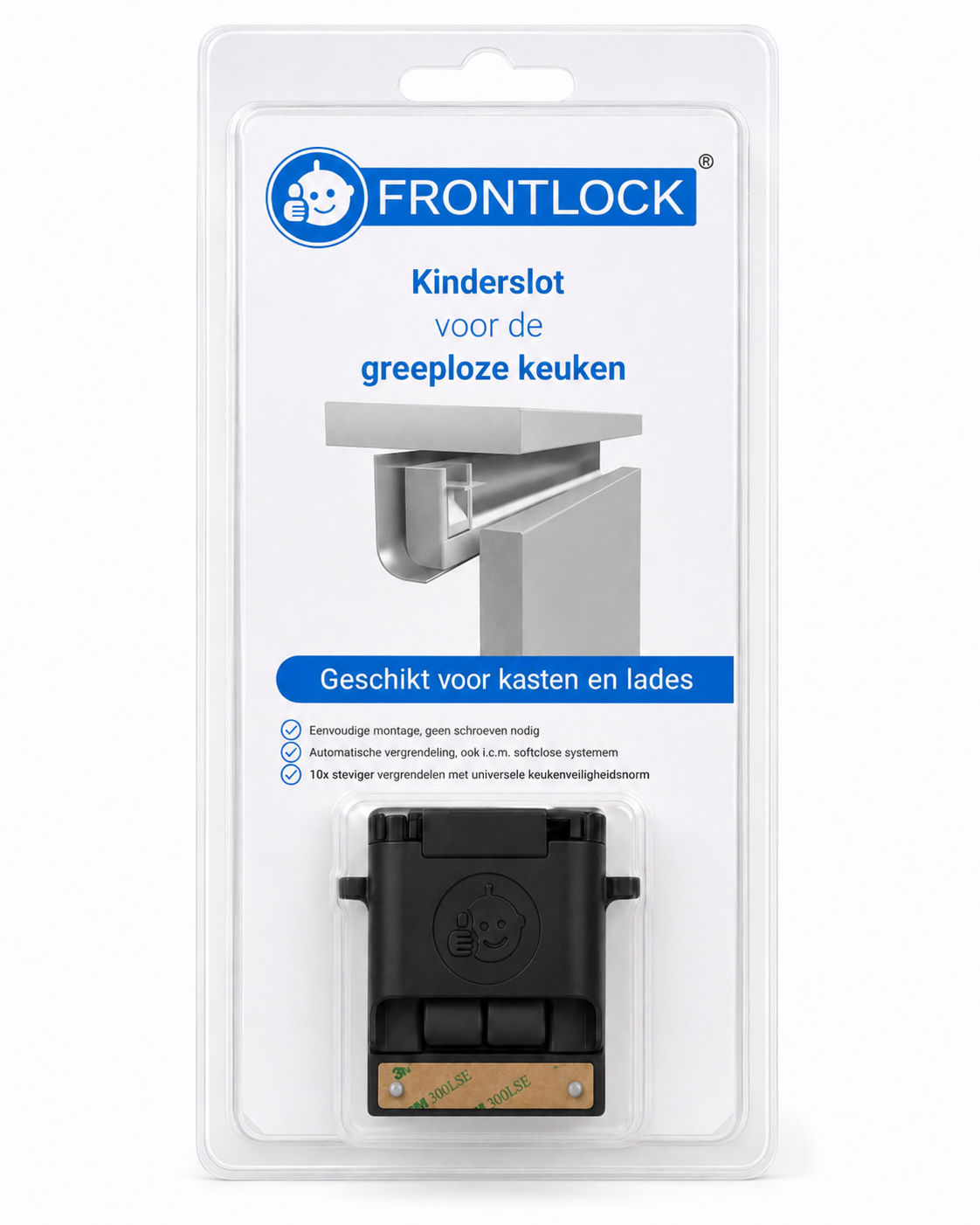 FrontLock® for Handless Cabinet (L- and C-profile) Babyproof